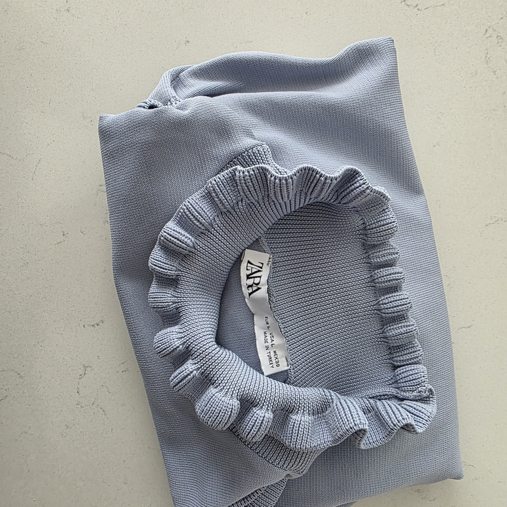 Women's Light Blue Ruffled Top - Picture 10 of 16